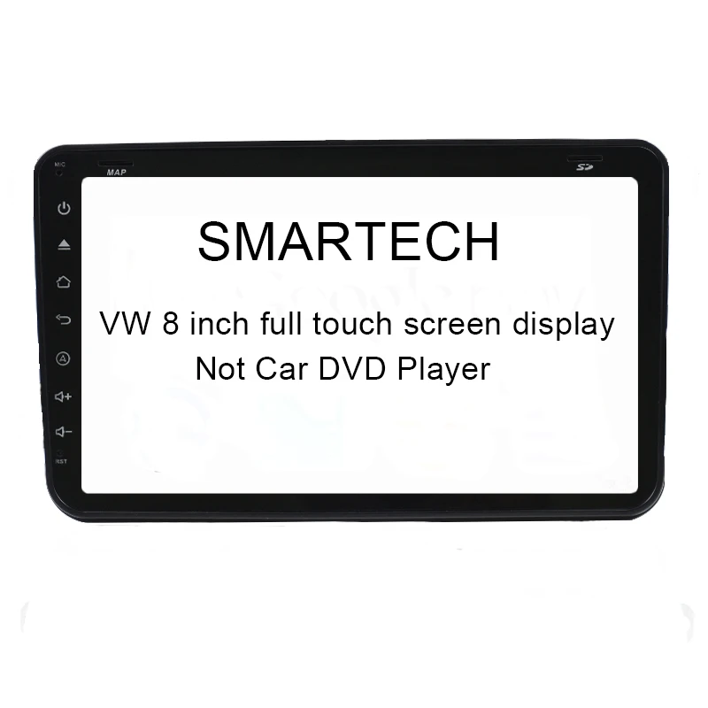 SMARTECH VW Android Car Radio DVD Player 8 Inch Full Touch Screen Display Only 1024*600 HD Screen Resolution Not Car DVD Player