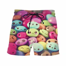 Повседневные шорты со смайликом и шоколадными конфетами; летние спортивные брюки в стиле Харадзюку; шорты для фитнеса; дышащие шорты в сеточку; брюки