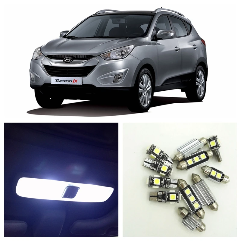 12pcs white car led light bulbs interior package kit for 2005 2009 hyundai tucson map dome trunk 12pcs white car led light bulbs interior package kit for 2005 2009 hyundai tucson map dome trunk
