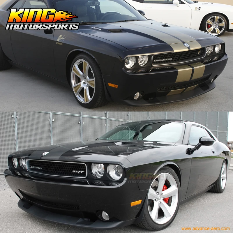 Подходит 2008-2010 Dodge Challenger SRT8 Стиль передний бампер спойлер обвес Неокрашенный Черный из искусственной кожи