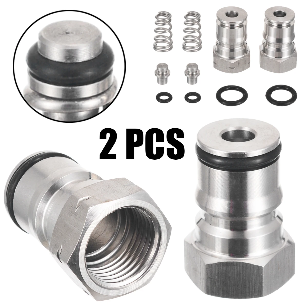 2pcs/ Set Stainless Steel Study Keg Ball Lock Post 19/32''-18 Gas and Liquid Ball Lock Keg Poppet Post Kit For Home Brewing