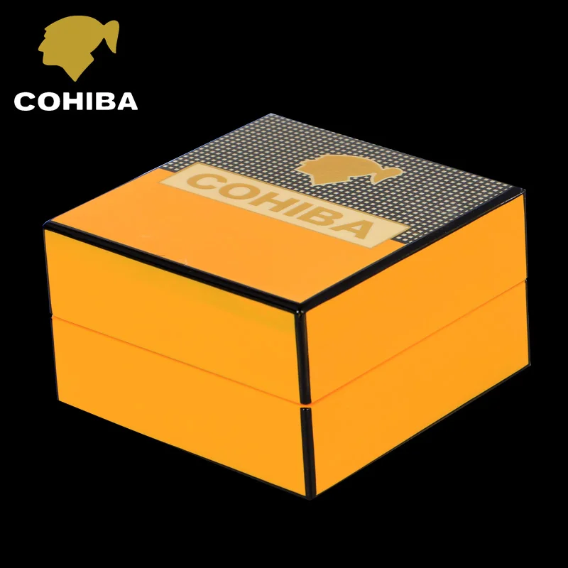 

COHIBA Portable MirageBlack Folding Stainless steel Smoke Slot Soild Wood Cigar Ashtray with Cigar Cutter Cigar Punch