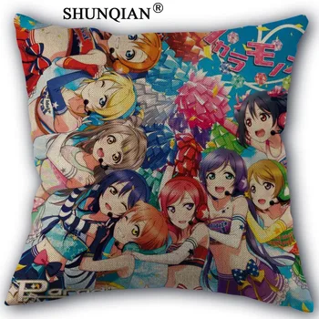 

Custom Pillow Cover love live school idol project Home textile Square 45X45cm Decorative Cotton Linen Pillowcase