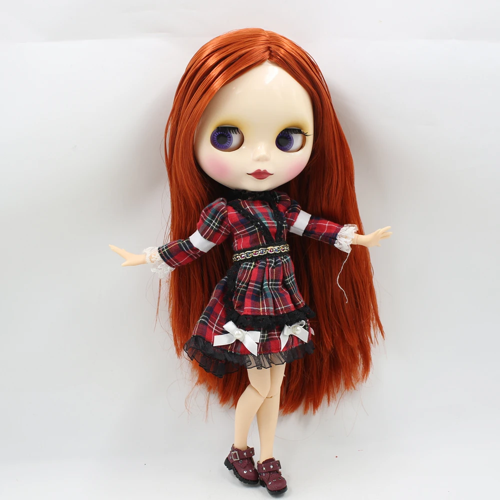 Ледяной обнаженный завод Blyth кукла серии No.230BL0374 коричневый красный прямые волосы белая кожа 1/6 суставное тело Neo