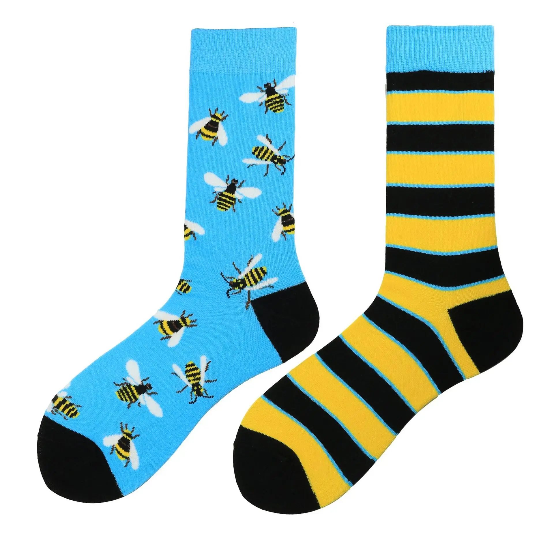 Новинка года; сезон весна-лето; AB мужские носки; трендовые хлопковые забавные носки с изображением животных; пчелы, тигра; Новинка; подарок; Calcetines Hombre - Цвет: BIG7