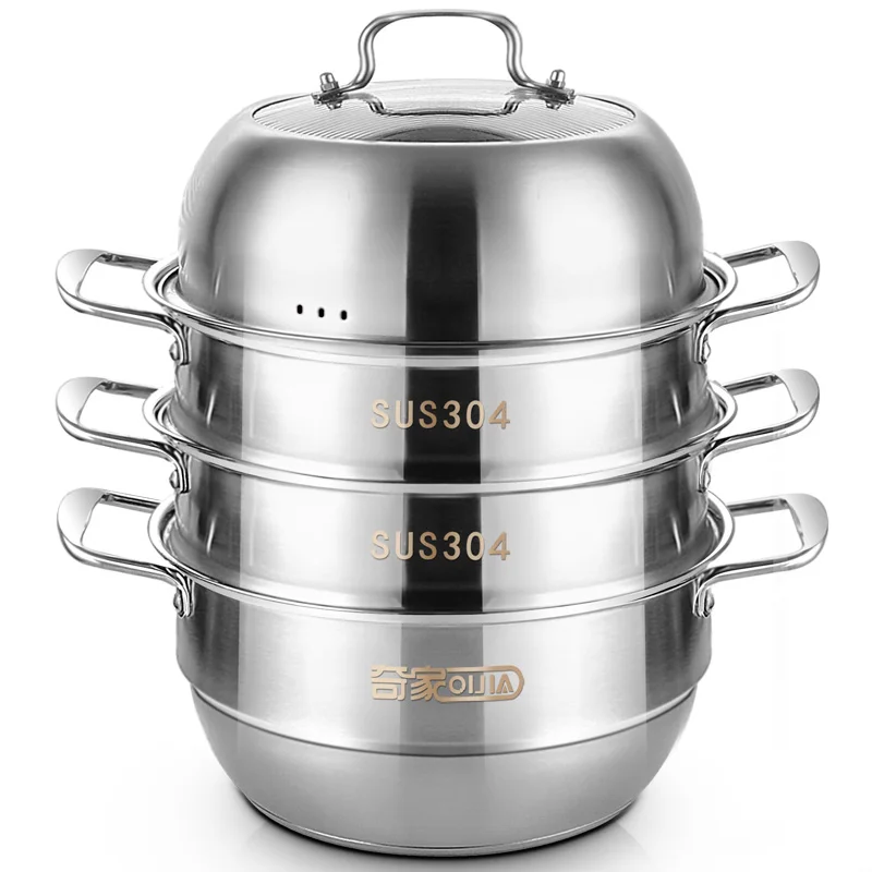 

Large Steamer Household Thickened 2-4 Layers Multi-layer Steamer Composite Bottom Induction Cooker