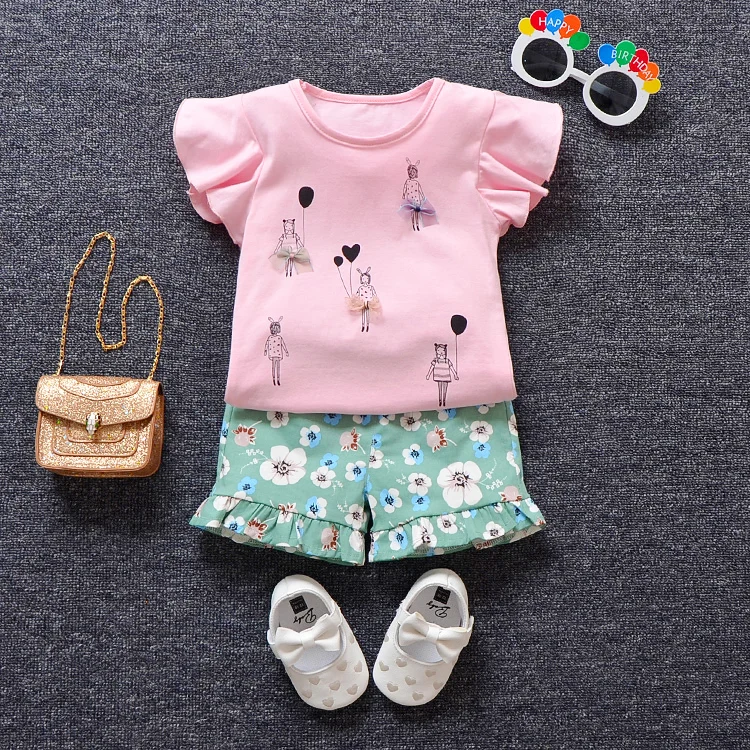 Baby Girls Clothes Summer New Fashion Style Cotton O neck High Quality