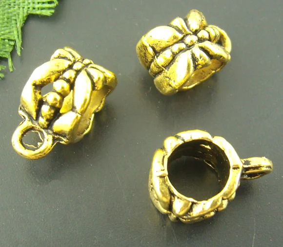 

DoreenBeads 50PCs antique golden Charms Bail Beads 6x12mm Big Hole (B01325), yiwu