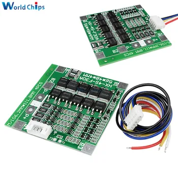 

4S 30A 14.8V Li-ion Lithium 18650 Battery BMS Packs PCB Protection Board Module Balance Integrated Circuits With Wire 45x56X3mm