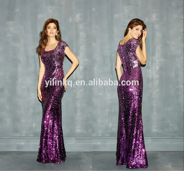 Royal Purple Glitter Prom Dresses