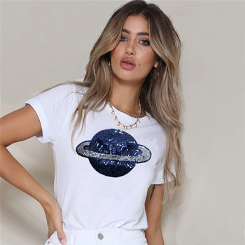 

2019 Top Limited Casual Broadcloth Regular O-neck Tumblr Kpop Female T-shirt Summer Star Print Cotton Women