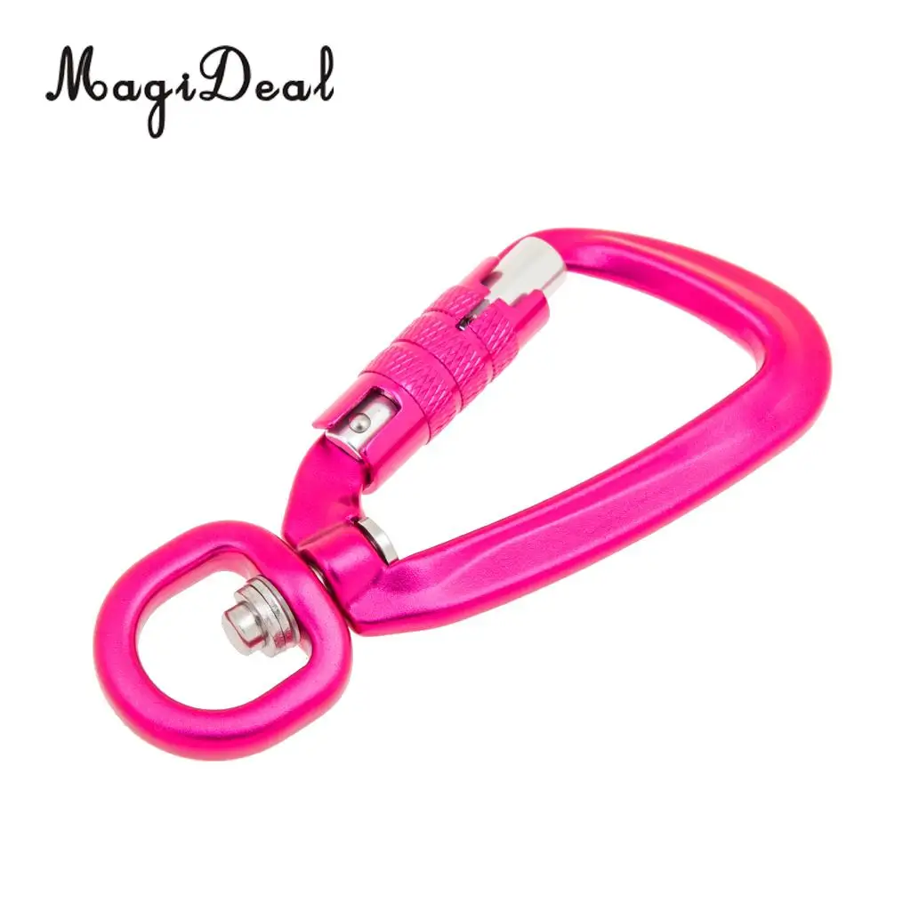 MagiDeal Portable 500KG Auto Locking Carabiner Rotating Ring Outdoor Keychain Hook for Climbing Camping Fishing Hiking Traveling