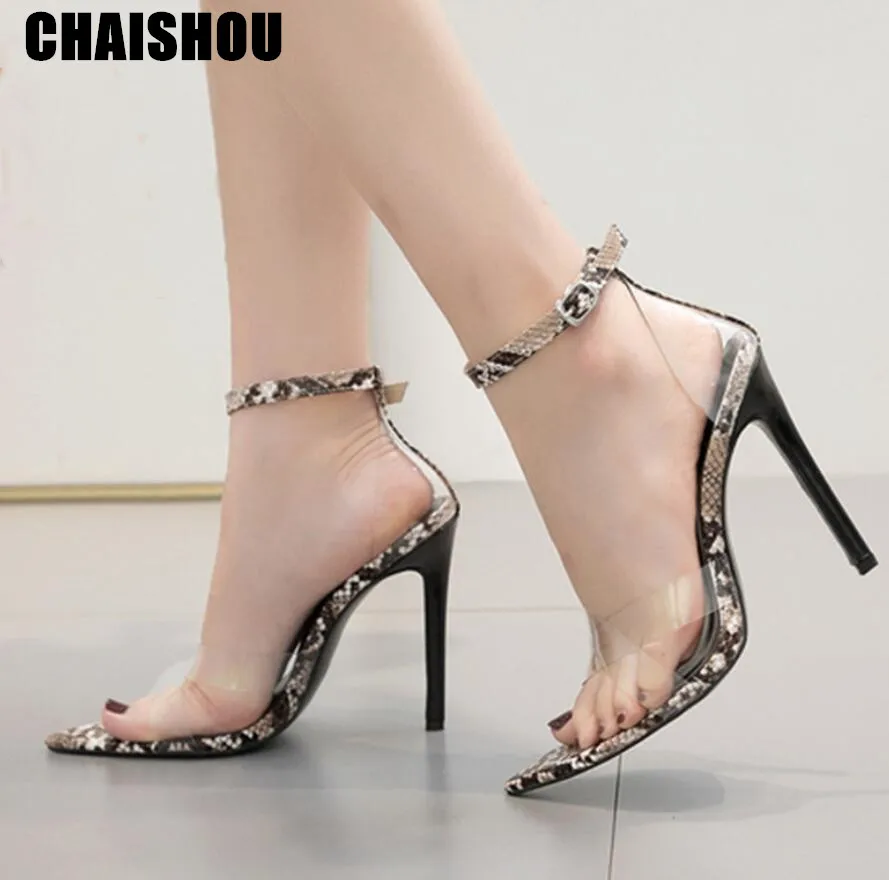 

CHAISHOU 2019 new Summer Women Pumps High Heels Sandals Transparent Women Heels Wedding Shoes Sandalia Feminina B-204