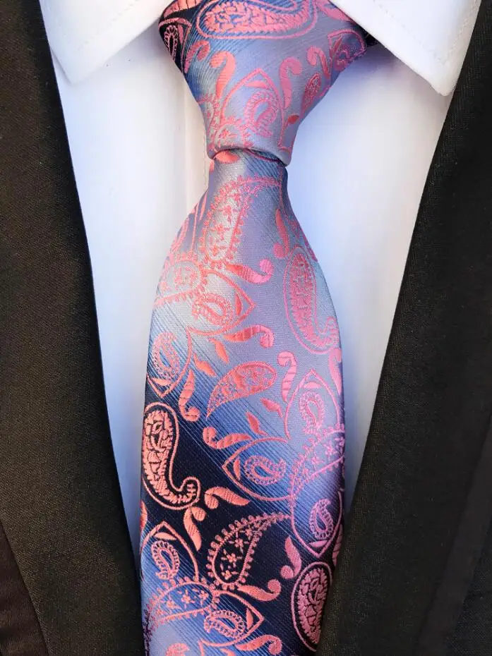 RBOCOTT Новые цветочные галстуки мужские 8 см галстук мода полосатый и Пейсли шёлк-жаккард Тканые Галстуки желтый синий цвет для мужчин свадьба - Цвет: XUD-16