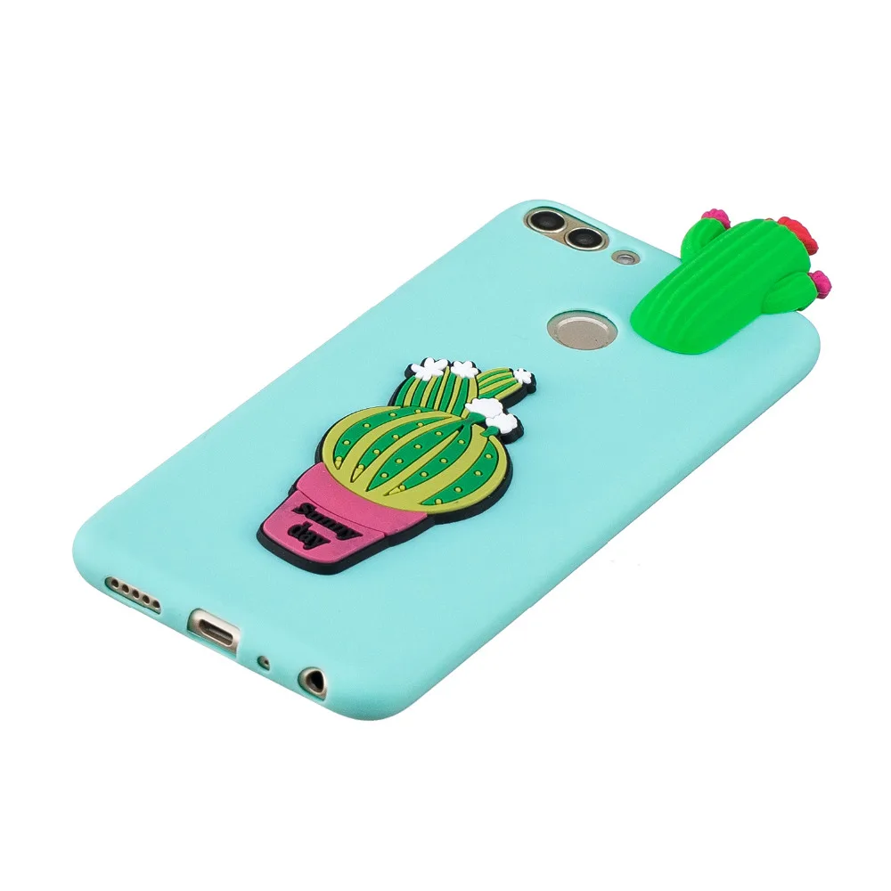P Smart case on for Fundas Huawei Enjoy 7S case Coque Huawei P Smart case cover 3D Unicorn Panda Soft Silicone Phone cover case