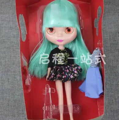 Ледяная кукла такая же, как Blyth Doll розовые волосы черные волосы золотые волосы с макияжем подходит для DIY make up Blyth Обнаженная кукольный подарок для девочек - Цвет: 5 green bang