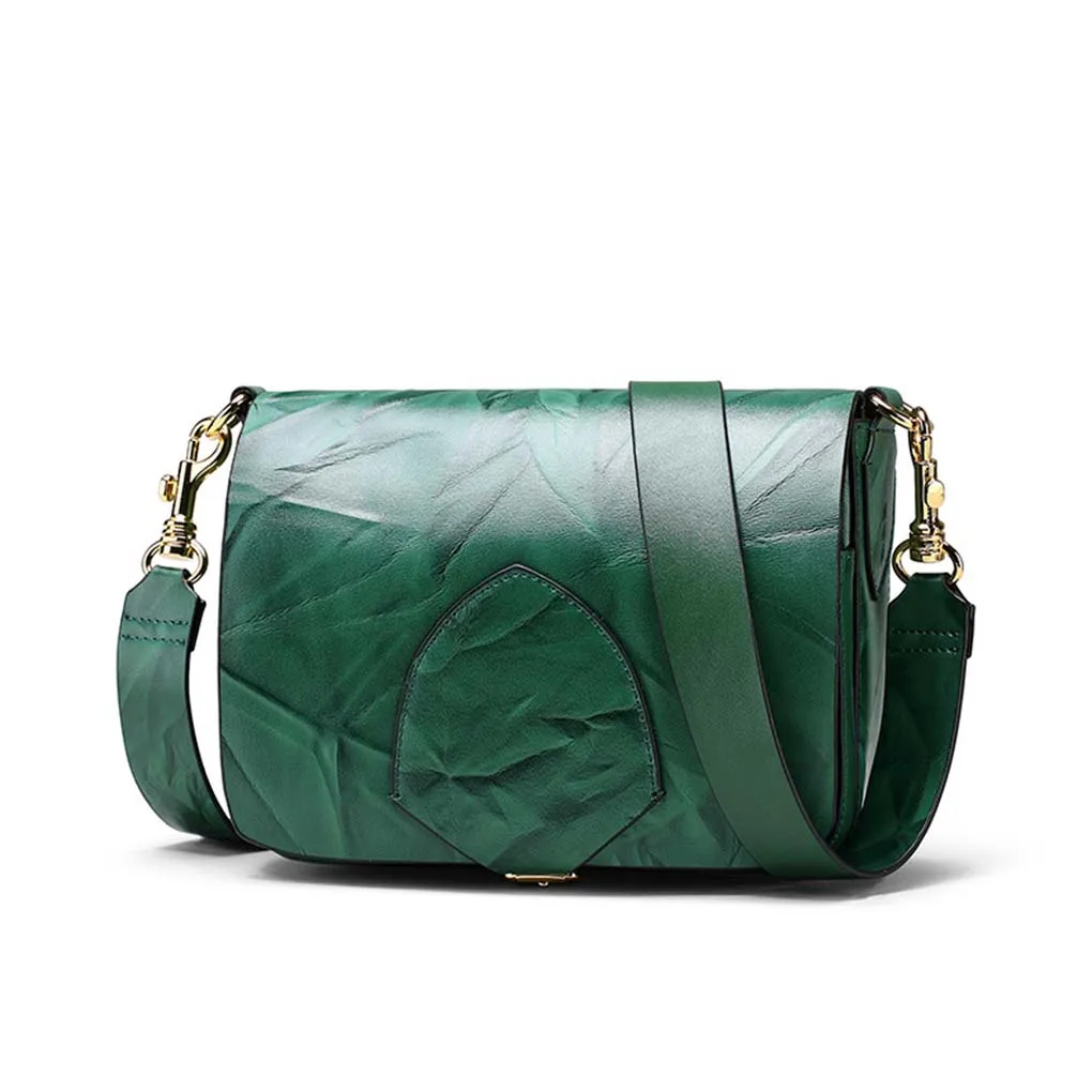 

Flapover Bottom Buckle Vintage Retro Leather Women Handbag Single Shoulder Messenger Crossbody Bag Tote
