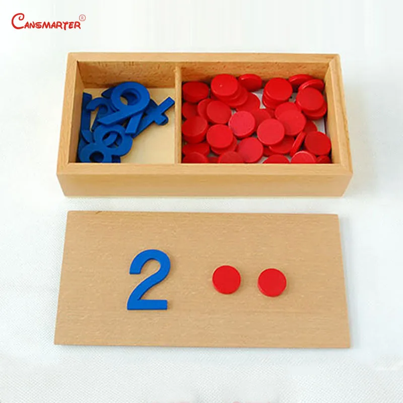 

Educational Preschool Game Puzzles Training Math Toy Puzzles Wood Montessori Materials Cards Box Toys 1-10 Numbers MA07-NX3