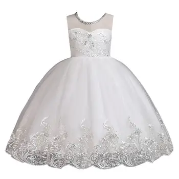 

summer new baby girl clothes Sleeveless Beads tutu dress tunic party dress girl Wedding kids dresses for girls