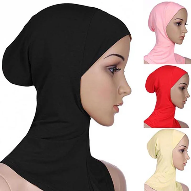 Soft Muslim Full Cover Inner Women's Hijab bonnet Cap Islamic Underscarf Neck Head Bonnet Hat 6YQA Soft Muslim Full Cover Inner Women's Hijab bonnet Cap Islamic Underscarf Neck Head Bonnet Hat 6YQA
