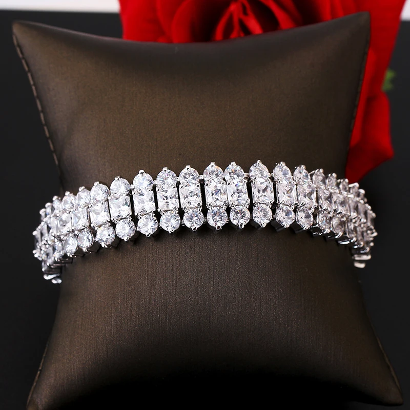 

6 Styles Luxury Bracelet AAA Cubic Zircon Paved Precision Rhodium Plating Summer Girlfriend Gift XIUMEIYIZU Brand Jewelry
