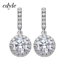 Cdyle, 925 пробы, серебряные ювелирные изделия, серьги-гвоздики, женские серьги, украшенные кристаллами, модные, модные, шикарные, Новинка