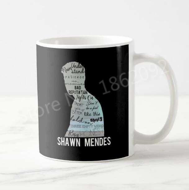 

Novelty Funny Shawn Mendes Coffee Mug Tea Cup Creative Shawn Mendes Illuminate Ceramic Black Cups for Girl Fandom Present Gifts