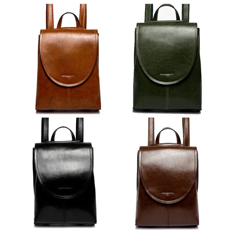  100% Genuine Leather Backpack For Girls School Bag Cow Leather Korean Style Women Backpack Female 2 - 32885247146
