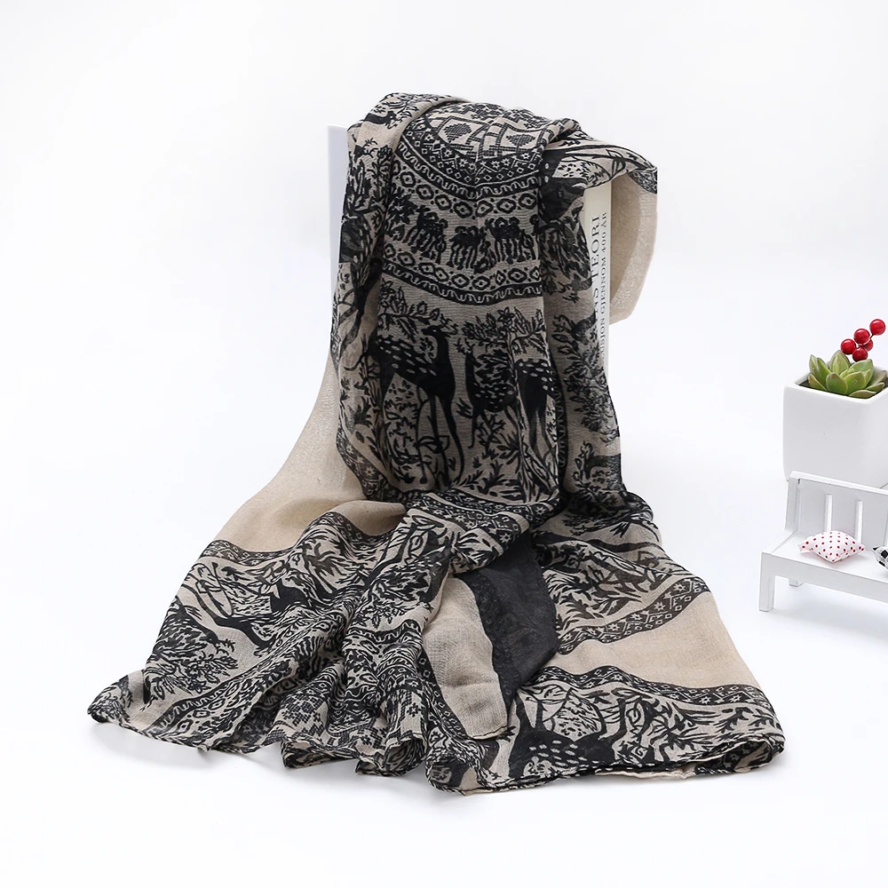 Gootrades Модный женский шарф из Балийской пряжи мягкая шаль Дамская длинная хлопковая вуаль с принтом шарфы шаль палантин распродажа