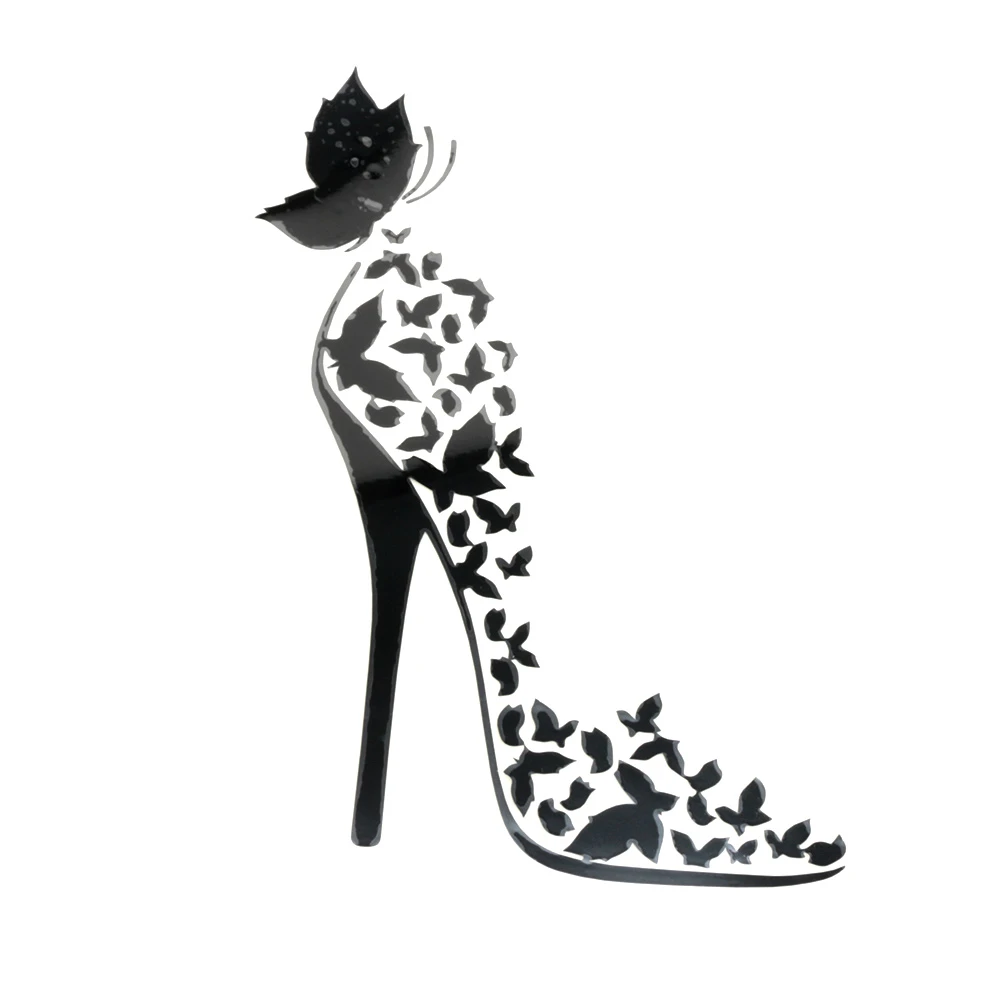 white butterfly heels