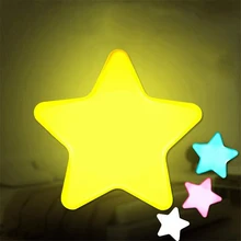 Light Sensor Control Mini Star LED Night Light for Children Bedroom Bedside Lamp with EU/US Plug Baby Sleeping Light ночник