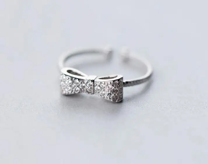

size 3-size 5.25 small size 100% REAL.925 Sterling Silver jEWELRY AAA ZIRCONE Stone Bowknot Knot Knuckle Midi Toe Ring GTLJ1401