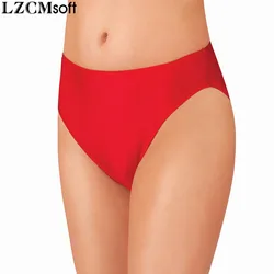 LZCMsoft Women Sexy High Leg Cut Dance Shorts Spandex Lycra Mid Waisted Black Booty Shorts For Girls Ballet Dancing Underpants