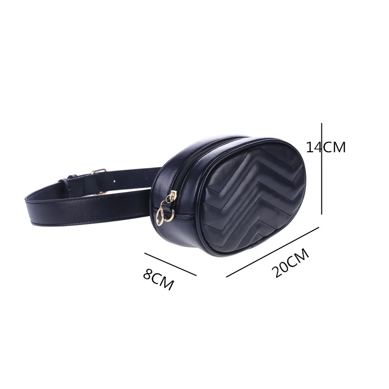 Belt Bag Waist Bag Round Fanny Pack Women Luxury Brand Leather Handbag Red Black Beige 2018 Summer High Quality Drop Shipping