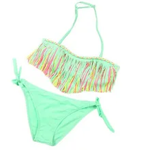 Детские купальники с кисточками для девочек, детские купальники, купальник бикини для девушки, летний купальный костюм