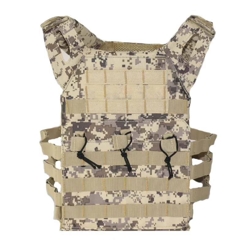 JPC Охотничий Тактический Жилет MOLLE Plate Carrier страйкбол Пейнтбол CS открытый защитный снаряжение жилет военная техника черный зеленый - Цвет: Desert Digital