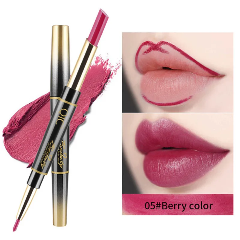 

Double-end Makeup Lipstick Lip liner Waterproof Long Lasting Tint Sexy Red Lip Stick Beauty Matte Liner Pen Lip liner