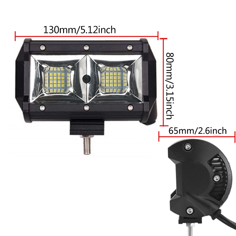 Стробоскопическая вспышка 5 дюймов 96 Вт светодиодный рабочий светильник противотуманная фара Предупреждение льный светильник для внедорожника 4x4 JEEP ATV Truck белый красный синий 12 В 24 В