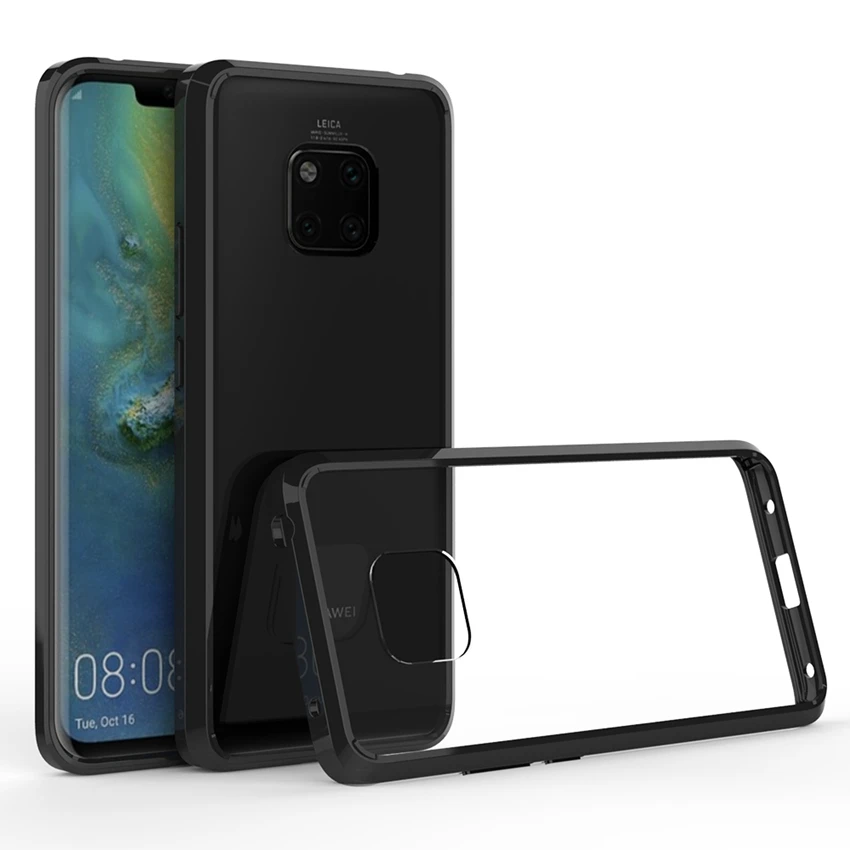 

Soft Silicon TPU/PC Case For Huawei Mate 20 Pro Fundas Capa Shockproof Fending Shell Clear Hard Back Cover For Huawei Mate20 Pro