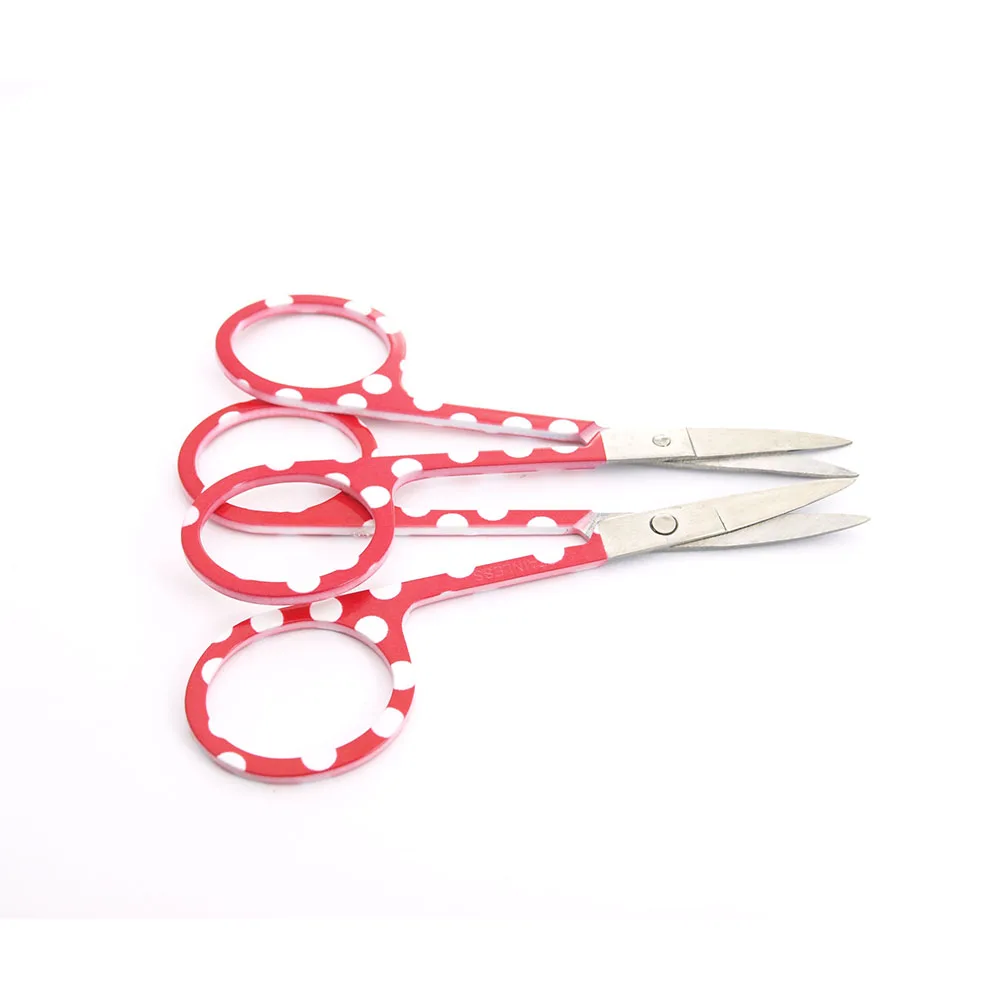 

KIMAXCOLA 2pcs Professional Red Nail Scissor Manicure For Nails Eyebrow Nose Eyelash Cuticle Scissors Curved Makeup Tools