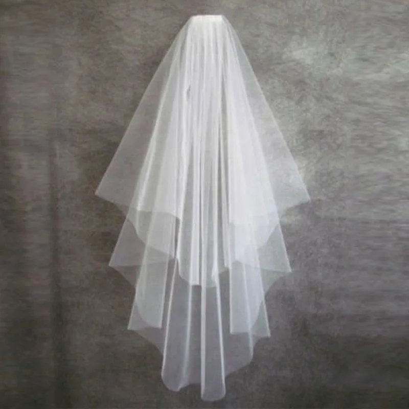 

White Pencil Edge Two-Layer Wedding Bridal Veil with free Comb Wedding Accessories