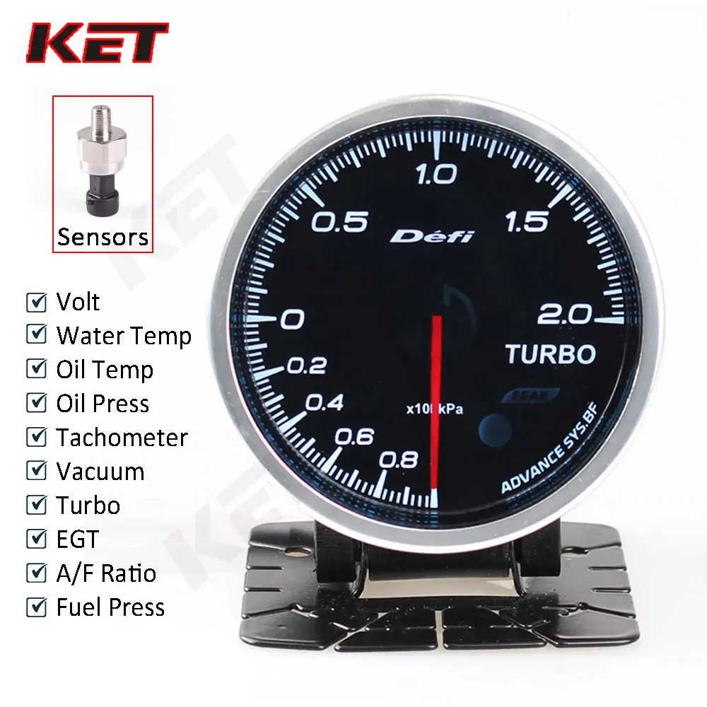 

Auto Gauge Defi Advance Bf 60mm 7Colors Turbo Boost/Water temp/Oil Press/Air Fuel Ratio/EXT Temp With Electronic Sensors