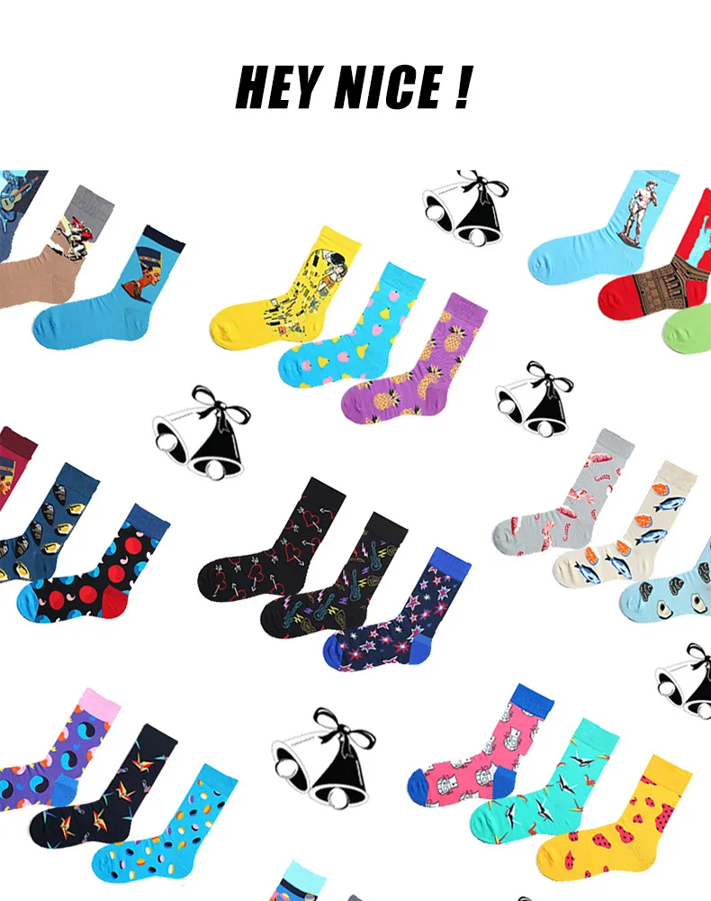 Hot Unisex Happy Socks Animal Hip Hop Crew Socks Funny Street Men Harajuku Divertidos Skateboard Chaussette Homme