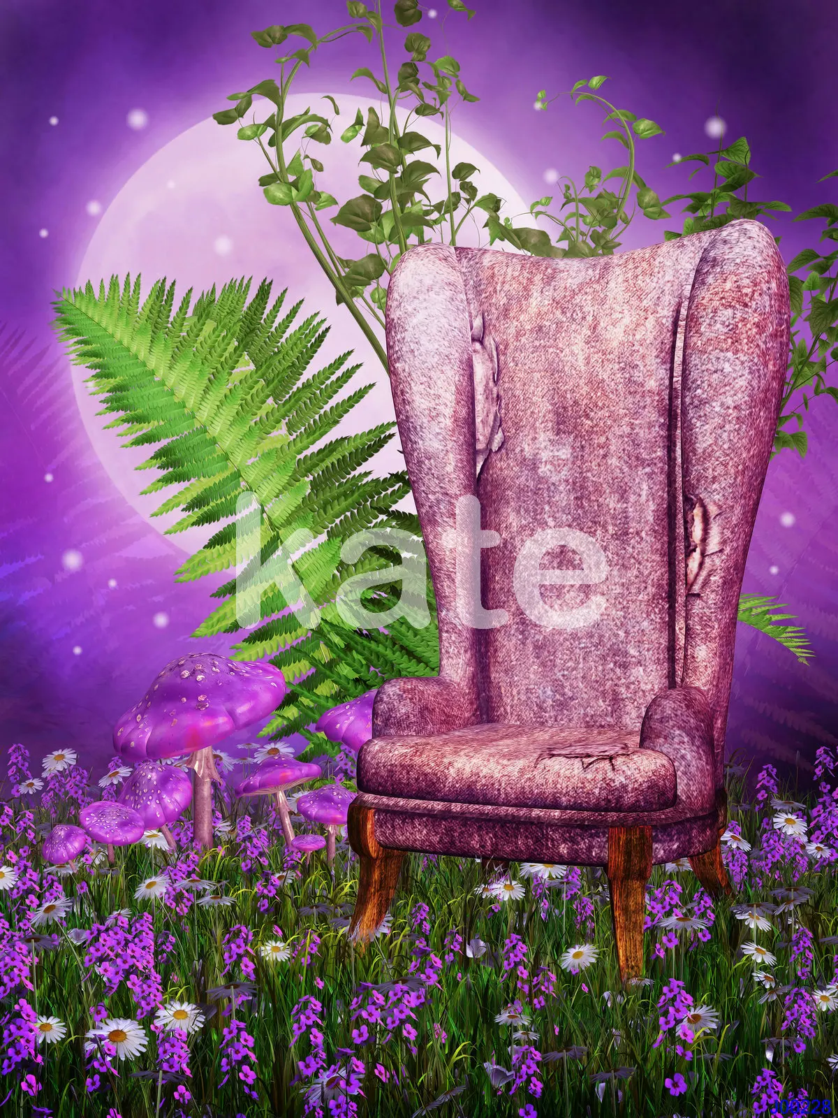 

Background For Studio Photography Decorative Vinyl Flooring Purple Round Moon Pink Chair Flowers Kate Background