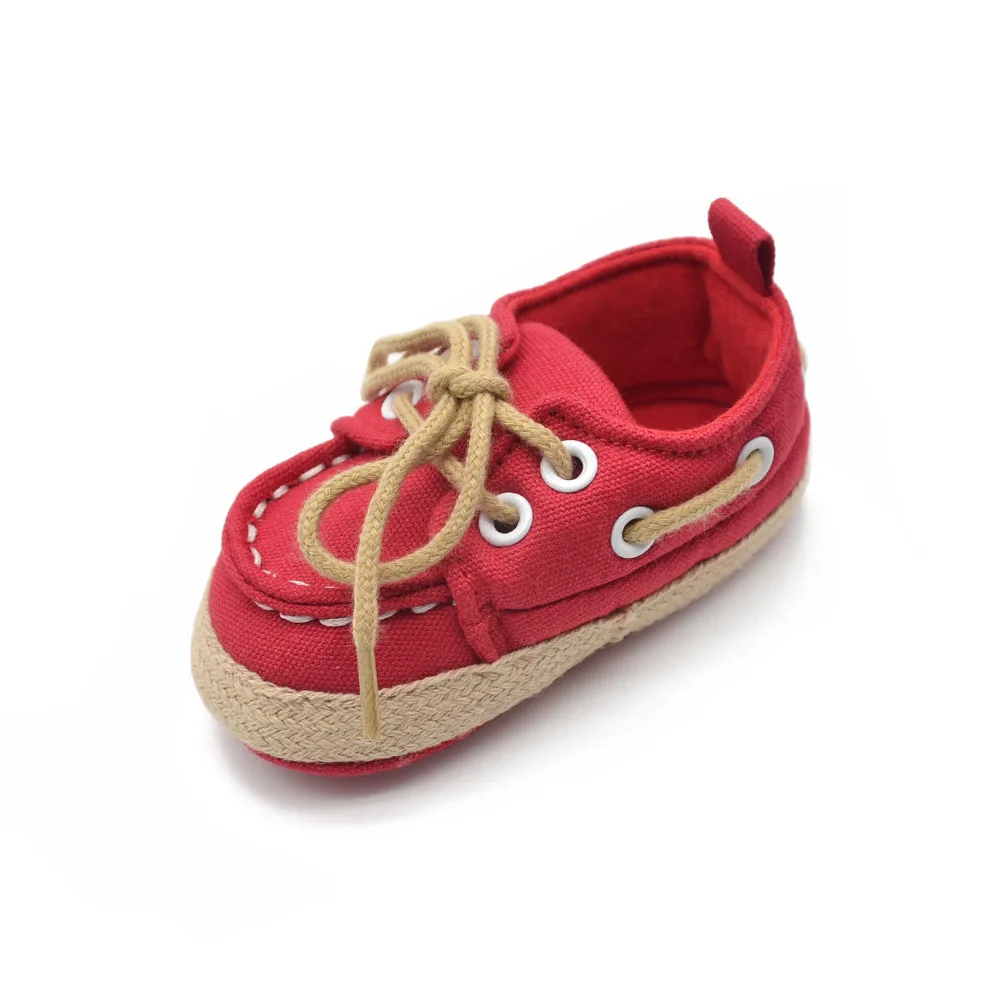 Для маленьких мальчиков и девочек синие кроссовки, мягкая подошва кроватки обувь Размеры новорожденного до 18 месяцев, Модные Повседневные платья для девочек; детская обувь - Цвет: red