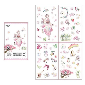 

DOLLRYGA Stickers lote jouet enfant Children Stickers Cartoon Girl Gifts knutselen kinderen Self-adhesive Stickers 4pcs/bag