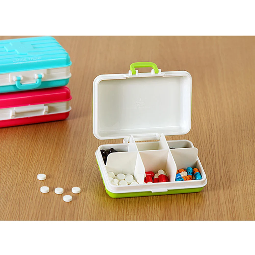 6 сетки мини Портативный таблетки чехол контейнер, коробка для таблеток для Планшеты чехол s медицинский Ящик Контейнер для таблеток организатор ящик для хранения ювелирных изделий