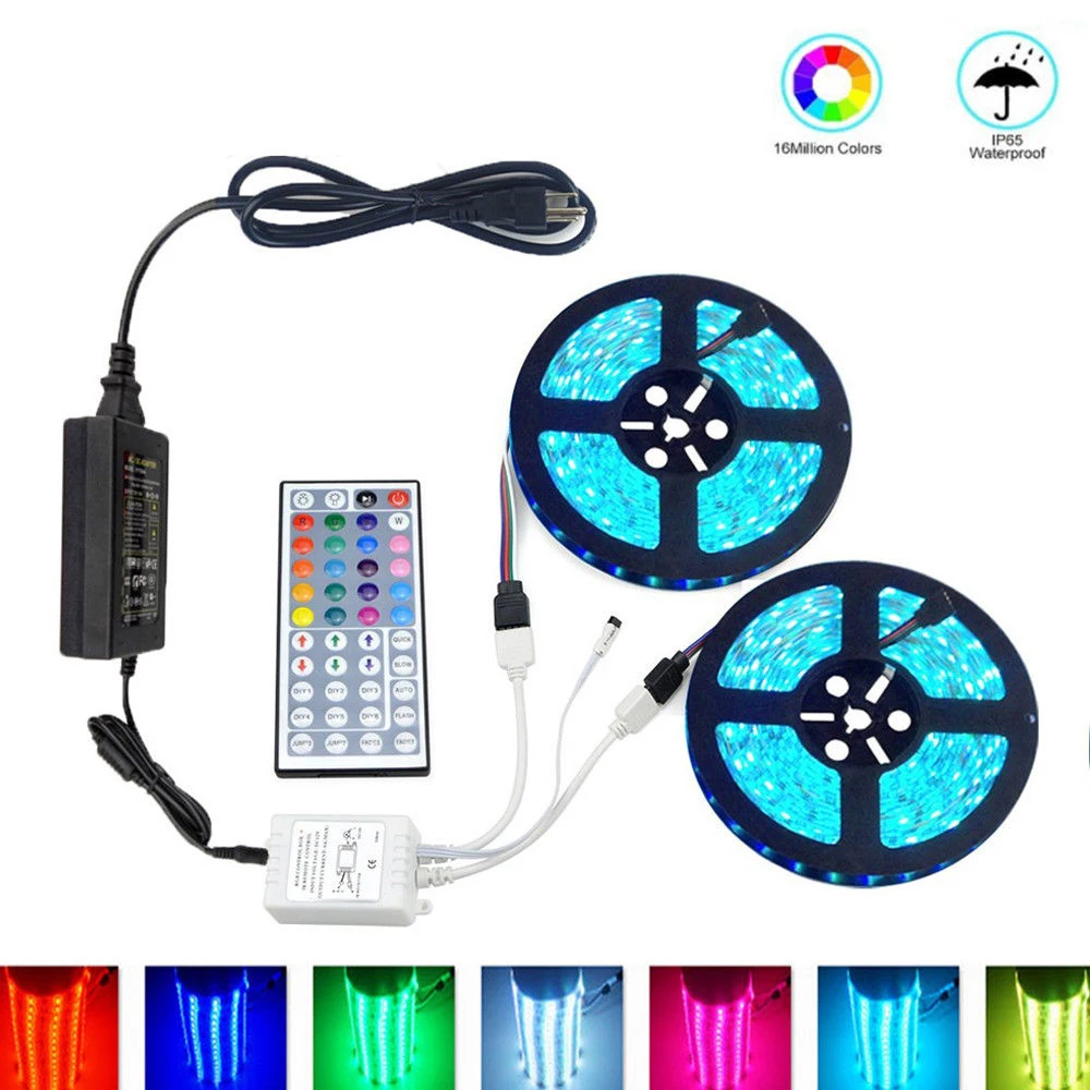 5 м 10 RGB Светодиодная лента 5050 SMD Fita водонепроницаемая Рождественская лампа 44
