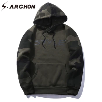 

S.ARCHON Spring Autumn Camouflage Tactical Hoodies Men Military Style Hooded Patchwork Fleece Sweatshirt Male Army Pullover Coat