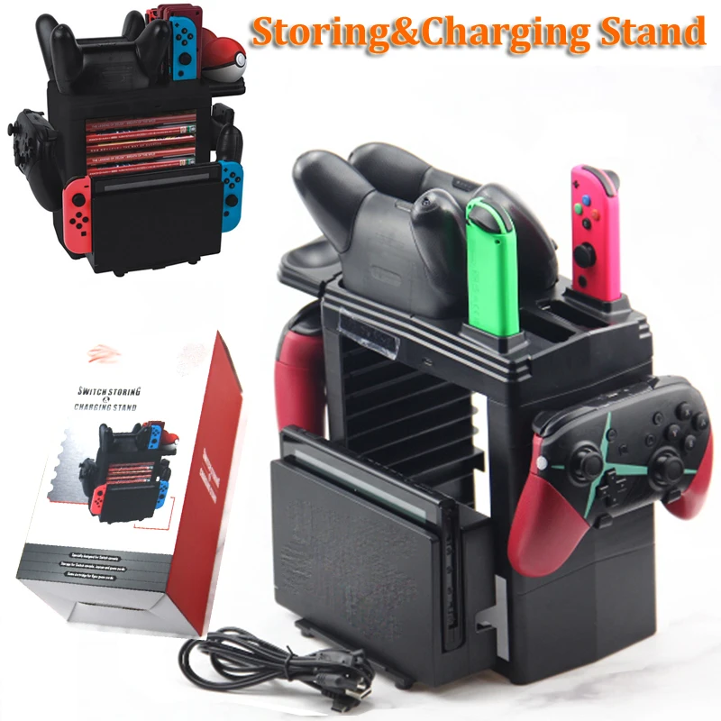  Game Disc Gamepad Storage Bracket Holder Tower Joystick Carrying Stand for Nintend Switch Poke Ball